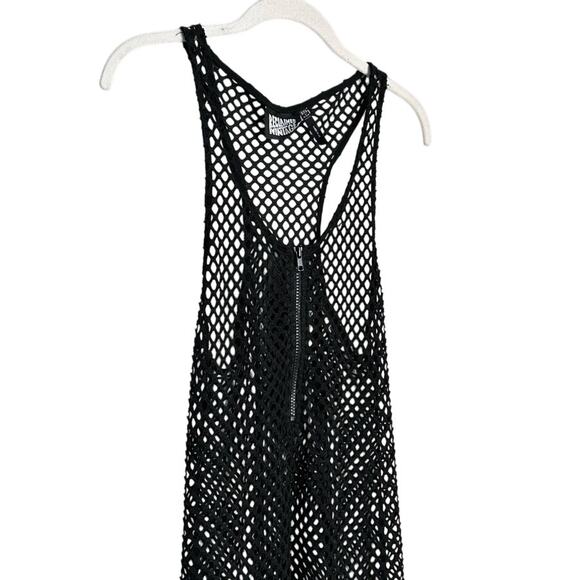 Reclaimed Vintage Black Mesh Cover Up Long Maxi Dress Size 2 - Picture 3 of 8